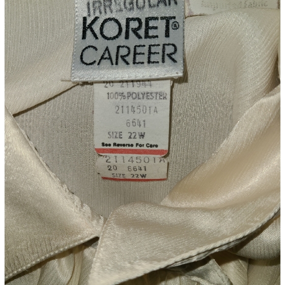 VINTAGE KORET CAREER JABOT COLLAR BLOUSE - Picture 3 of 4